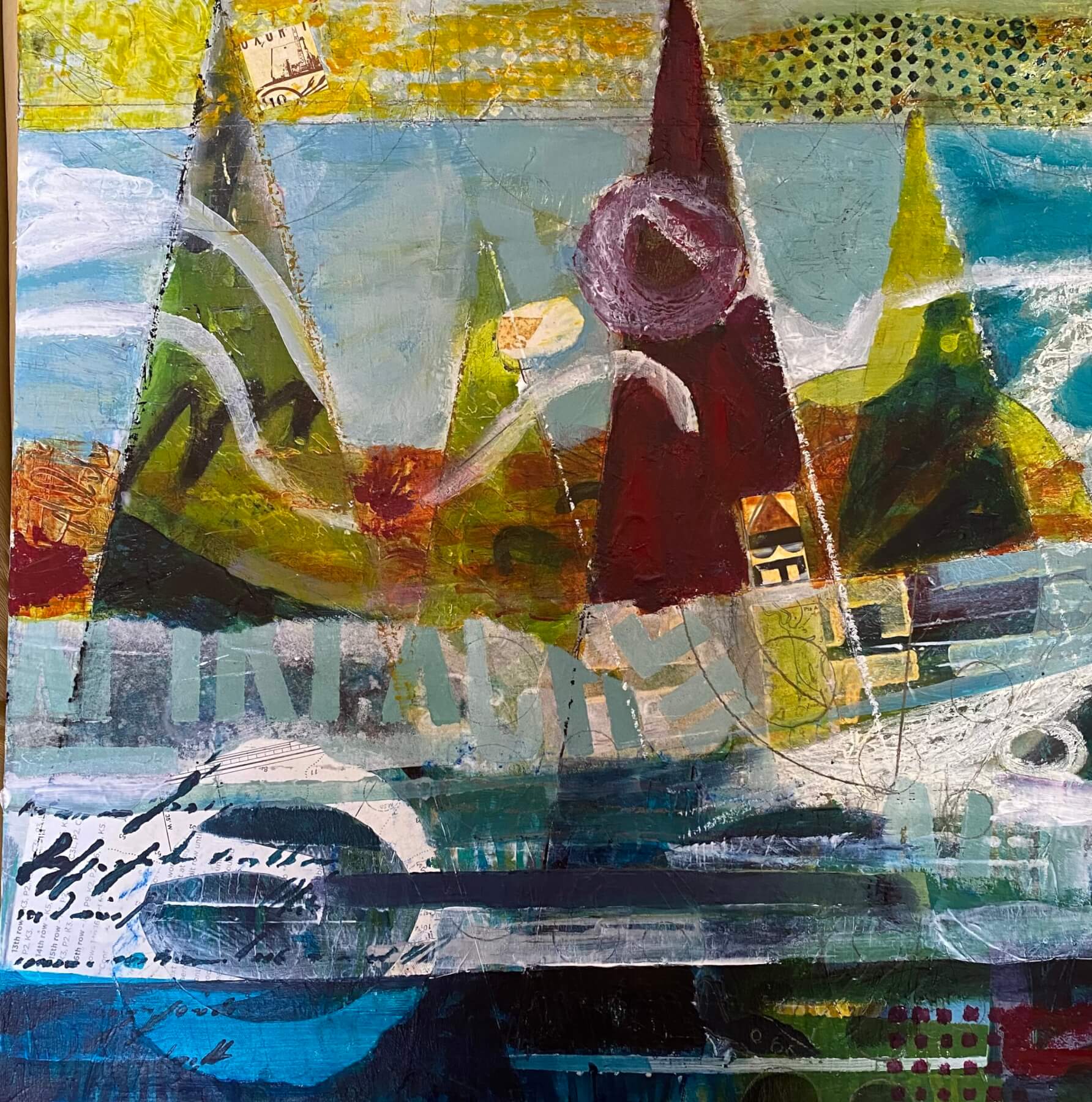 Ocean blue planet triangles sailing racing violet stars