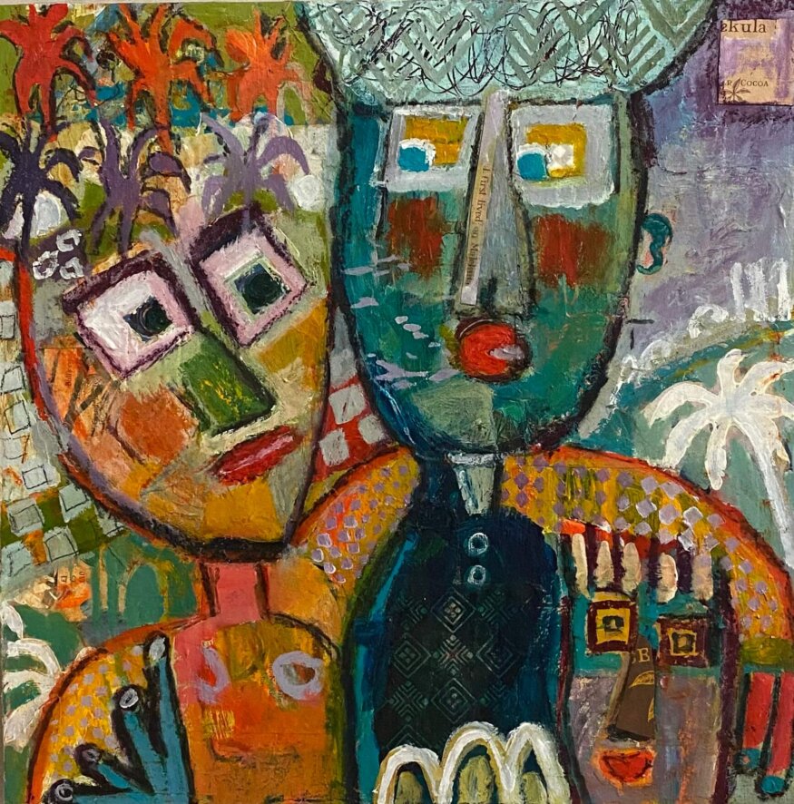 CARRIBBEAN TROPICS PARADISE pam trees colour